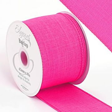 Eleganza Wired Edge Burlap 63mm x 10m Fuchsia No.28 - Ribbons